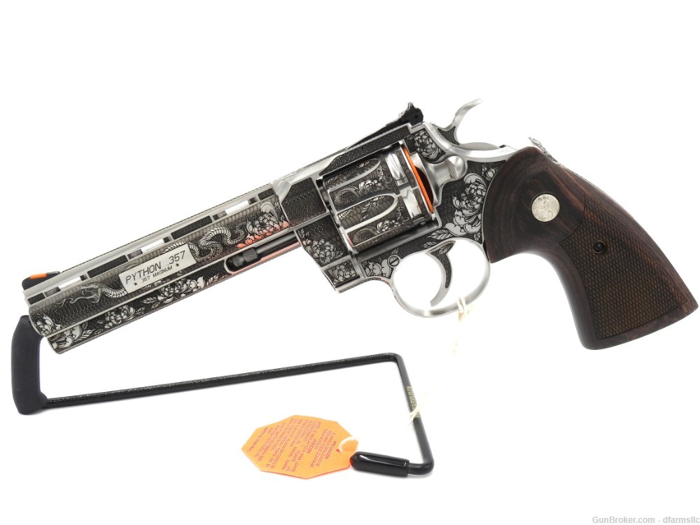 Collectible Ultra Rare Spectacular Custom Engraved Colt Python 6" 357 MAG-img-3