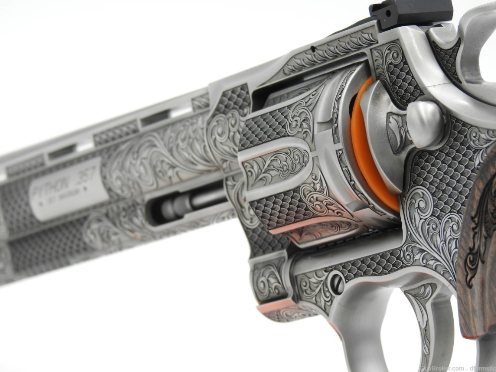 Collectible Ultra Rare Spectacular Custom Engraved Colt Python 6" 357 MAG-img-11