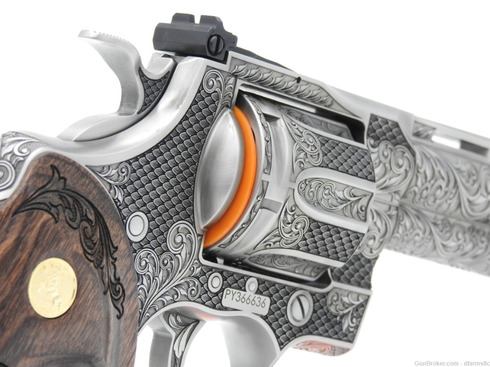 Collectible Ultra Rare Spectacular Custom Engraved Colt Python 6" 357 MAG-img-13