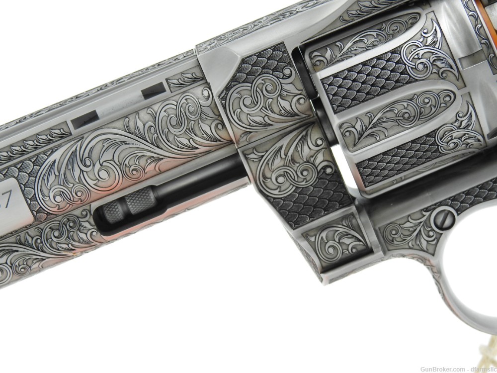 Collectible Ultra Rare Spectacular Custom Engraved Colt Python 6" 357 MAG-img-6