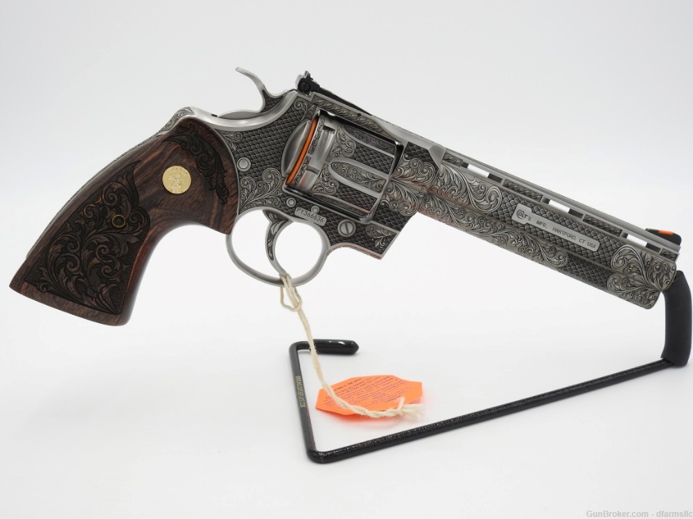 Collectible Ultra Rare Spectacular Custom Engraved Colt Python 6" 357 MAG-img-14