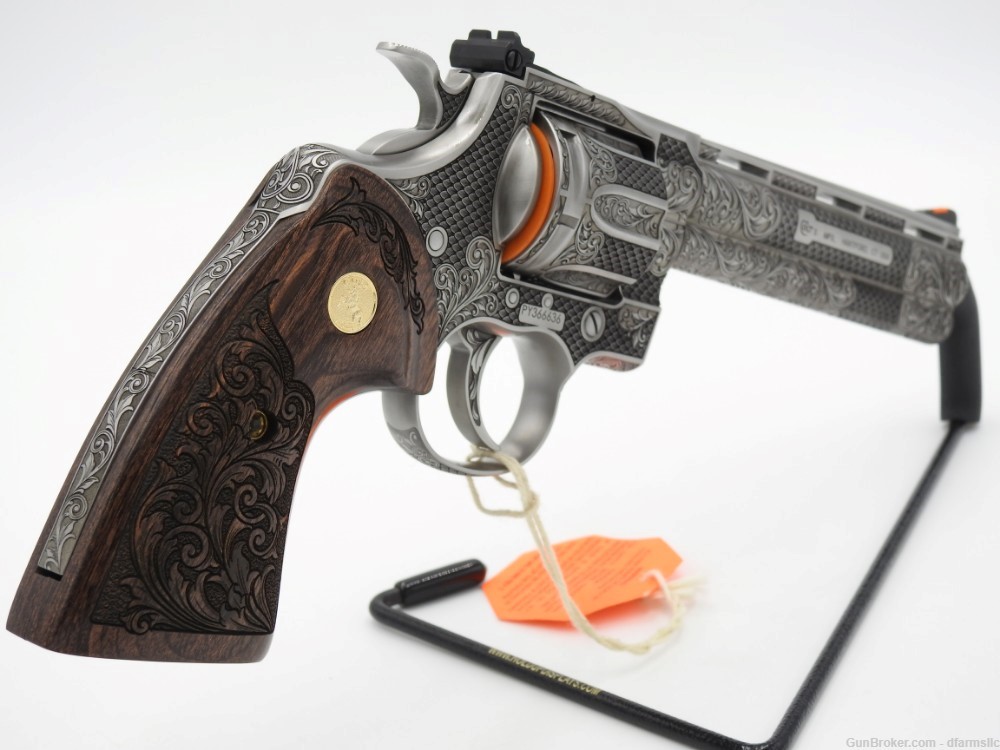 Collectible Ultra Rare Spectacular Custom Engraved Colt Python 6" 357 MAG-img-12