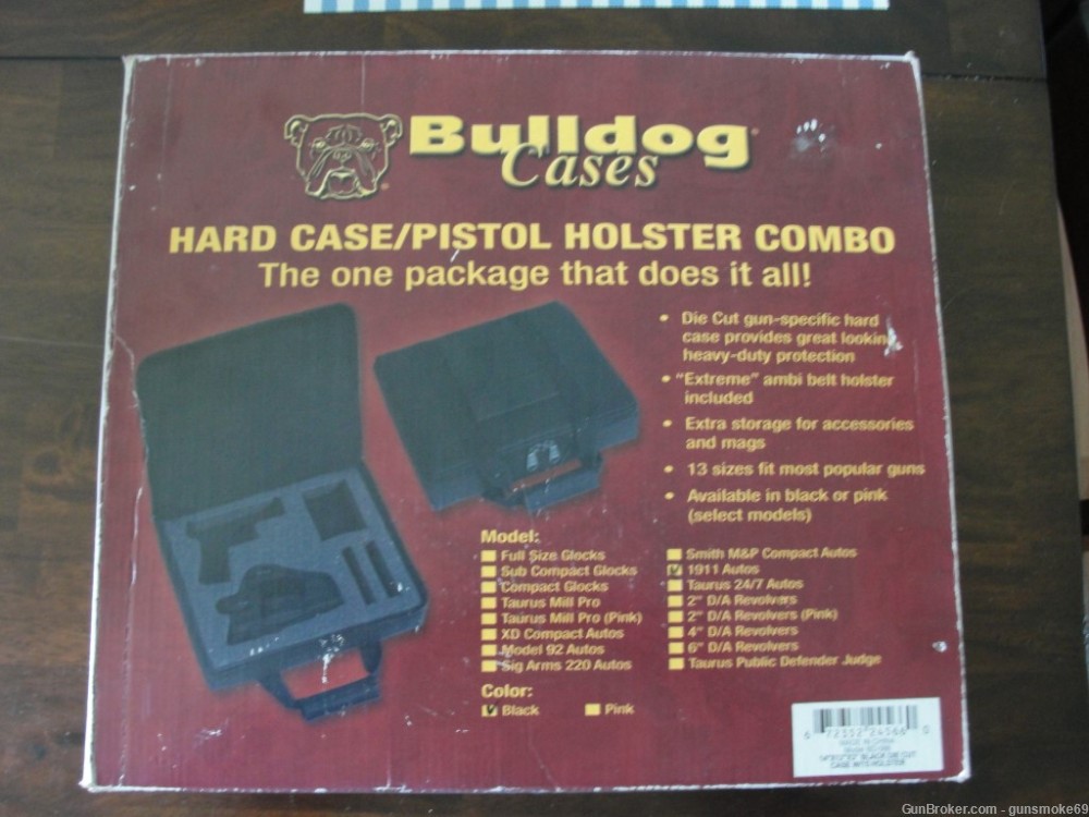 NOS Bulldog Cases BD-566  hard case for 1911 pistol w/holster, NEW!-img-0