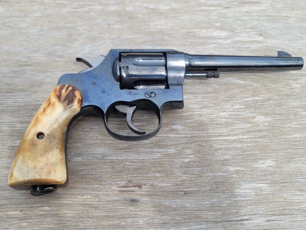 Gorgeous Colt New Service 38 SPL with Custom Stag Grips-img-25