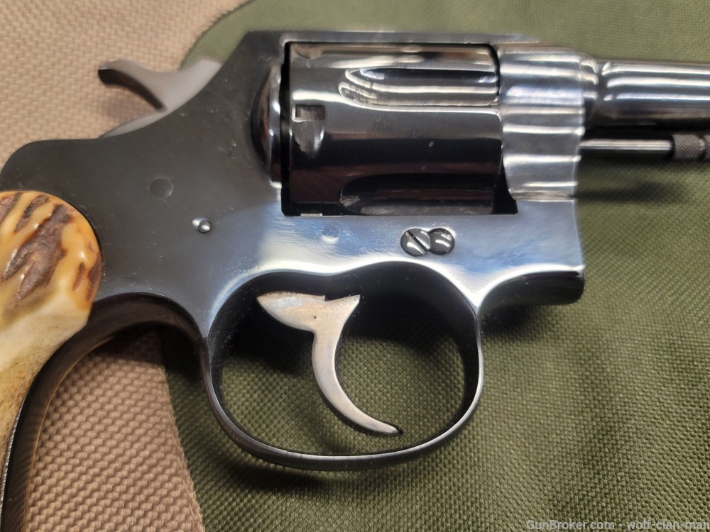 Gorgeous Colt New Service 38 SPL with Custom Stag Grips-img-6