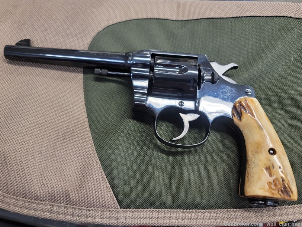 Gorgeous Colt New Service 38 SPL with Custom Stag Grips-img-17