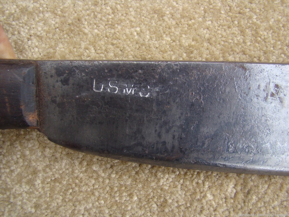 U.S.M.C  square tip entrenching tool & machete Collins 1001 WW1 & WW11-img-3