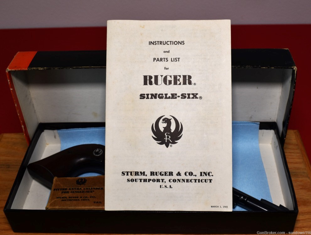 Ruger Single Six 3 SCREW 22 LR / 22 Mag  Exc. Original Condition & Box 1965-img-47