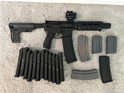 300 BLK AR Pistol with RDO and 18 Magazines