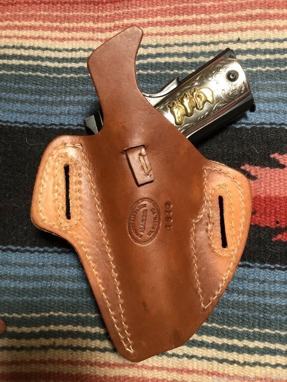 Leather Pancake Holster fit Colt Kimber Springfield Ruger RIA Model 1911 -img-2