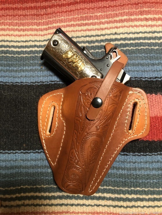 Leather Pancake Holster fit Colt Kimber Springfield Ruger RIA Model 1911 -img-0