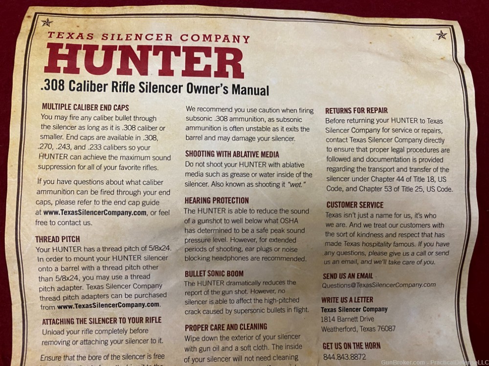 New Texas Silencer Hunter 300 mag Direct Thread 5/8x24 Silencer, wooden box-img-20