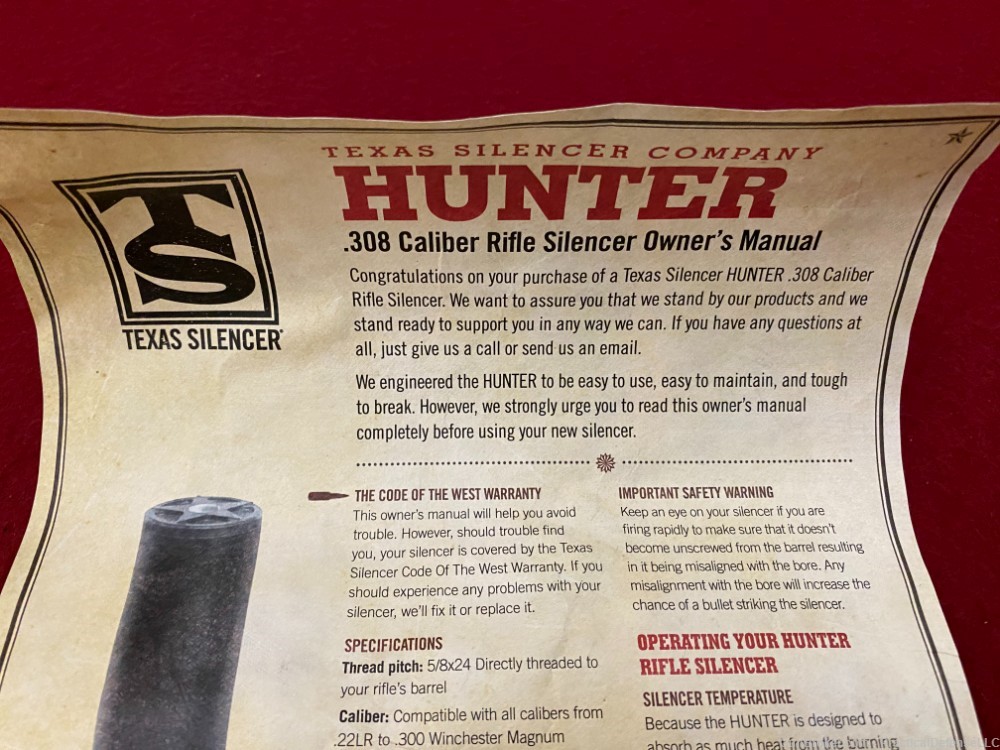New Texas Silencer Hunter 300 mag Direct Thread 5/8x24 Silencer, wooden box-img-24