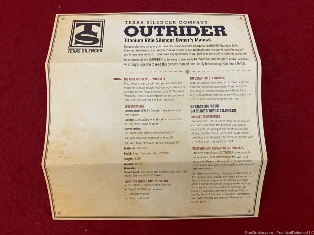 New Texas Silencer Outrider 300 mag Direct Thread 5/8x24 Silencer Titanium-img-20