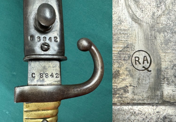 ARGENTINE 1891 31 ENGINEER CARBINE BAYONET SCAB "RA" marked MATCHING-img-0