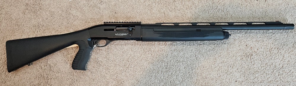 Weatherby SA-459 22" 12ga Shotgun w/ Pistol Grip, Black Synthetic -img-0