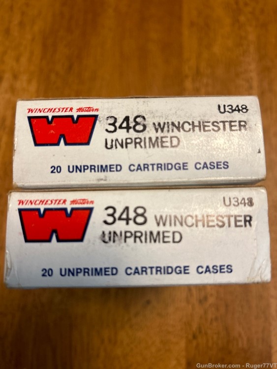 348 Winchester brass w-w-super 40 pieces New -img-0