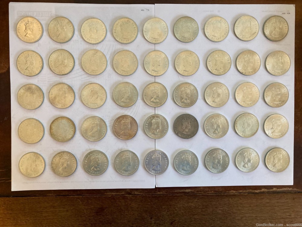 Lot of 45 Bermuda Crown Coins .925 Silver .841 Troy Ounces Silver each-img-0