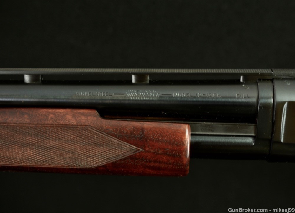 Winchester Model 12 Black Diamond trap 2 pin milled rib 12 gauge-img-11