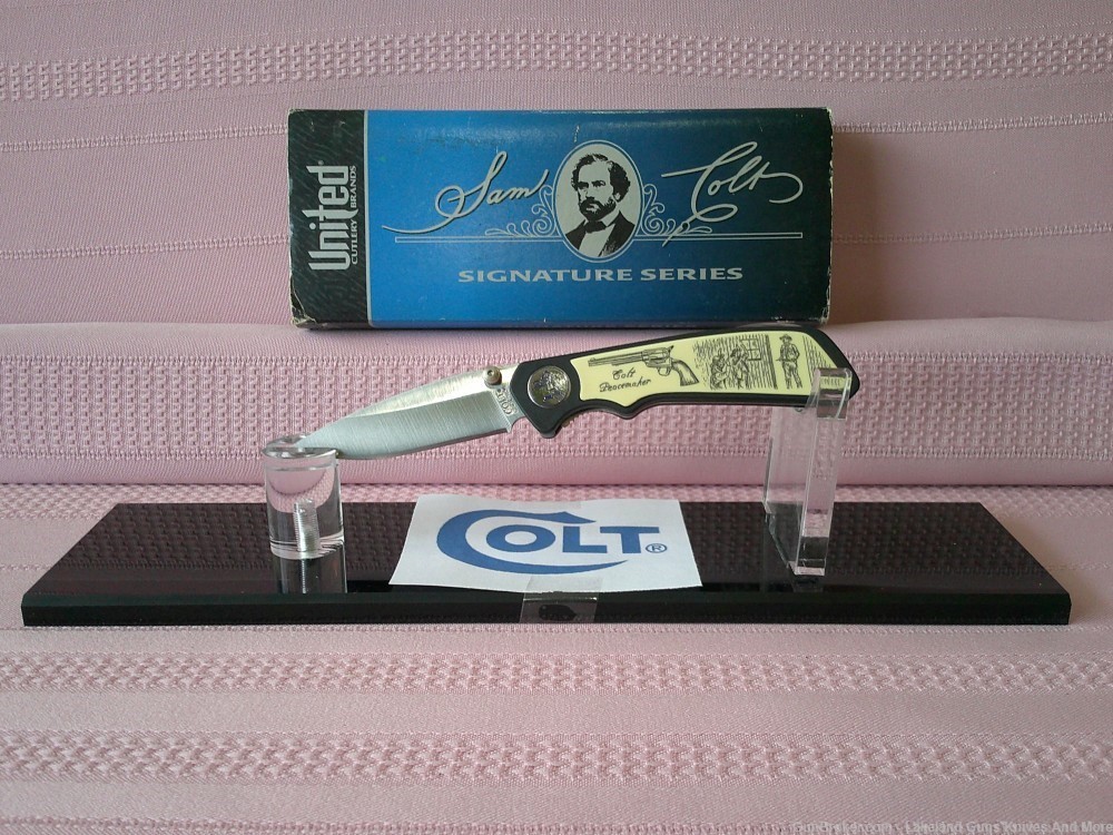 Uber Rare Disc. Colt Signature Series Peacemaker Knife with Box & Sleeve!-img-2