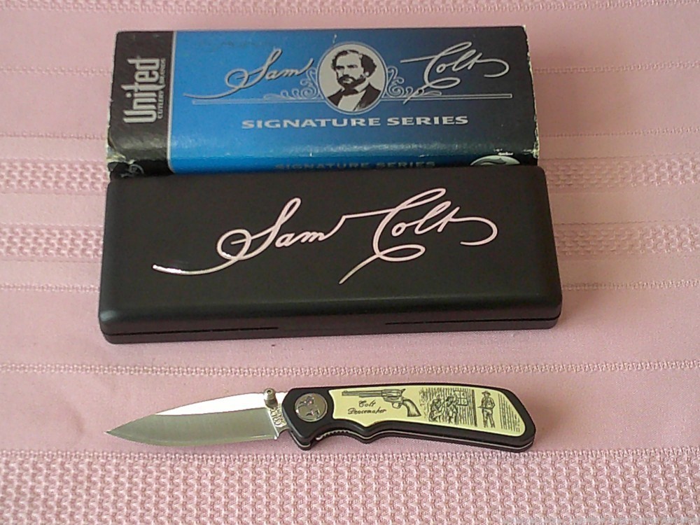 Uber Rare Disc. Colt Signature Series Peacemaker Knife with Box & Sleeve!-img-7