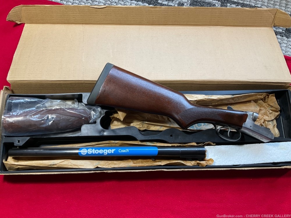 Vintage new STOEGER COACH 12g SXS shotgun 20” barrel Brazil cowboy gun 12 -img-0