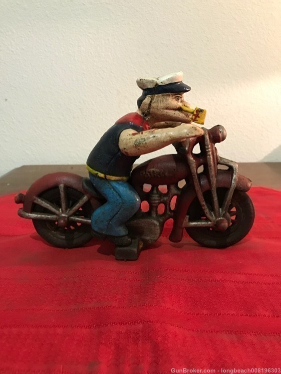 1940’s Popeye Sailor Iron Figurine & Bike (Car, WW2 German, US, Japanese)-img-3