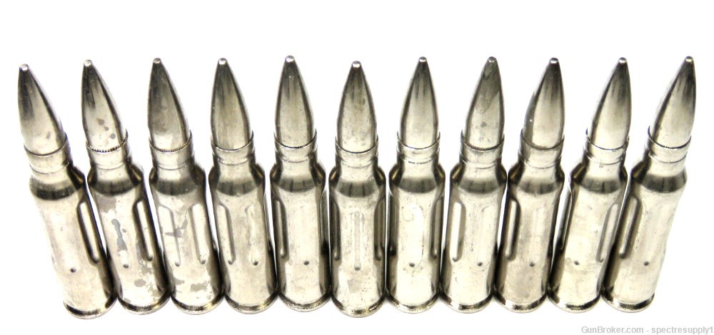 LOT OF 10 Lake City Nickel Plated .308 WIN Fluted Dummy Rounds 7.62 NATO-img-2