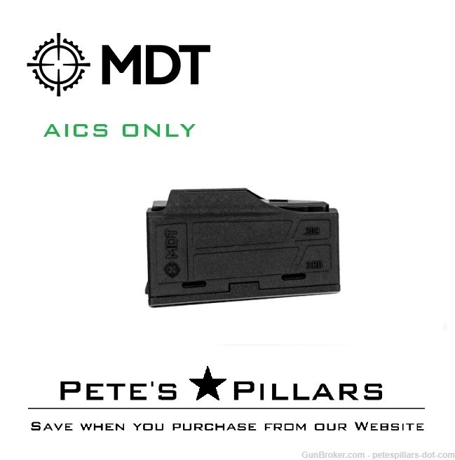 MDT Polymer Chassis/AICS 3 Rnd Magazine 308/6.5 Creedmoor- 105089-BLK-img-0
