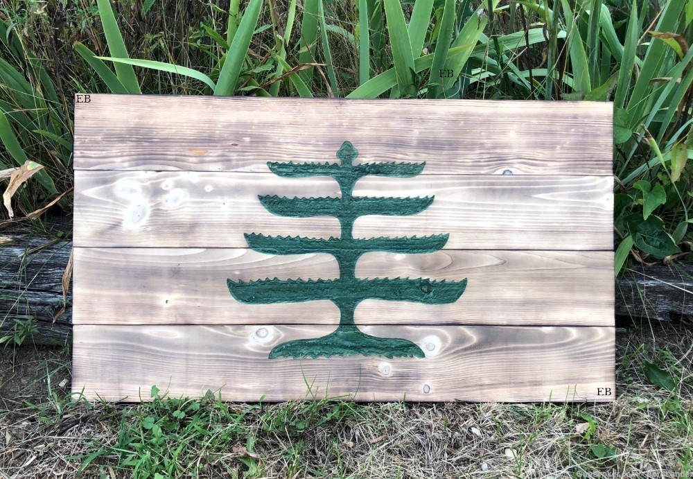 Rustic Handmade Historic Pine Tree Flag-img-0