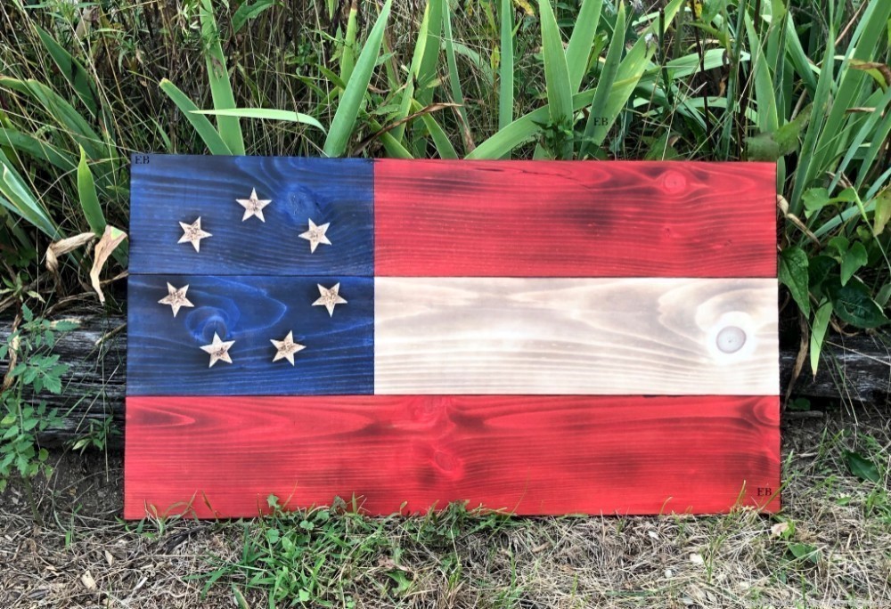 Handmade Rustic Stars and Bars Flag-img-0