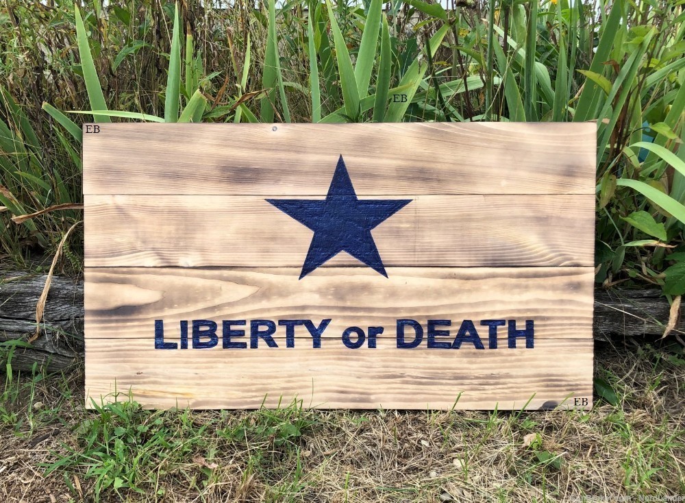 Handmade Rustic Troutman Flag LIBERTY OR DEATH-img-0