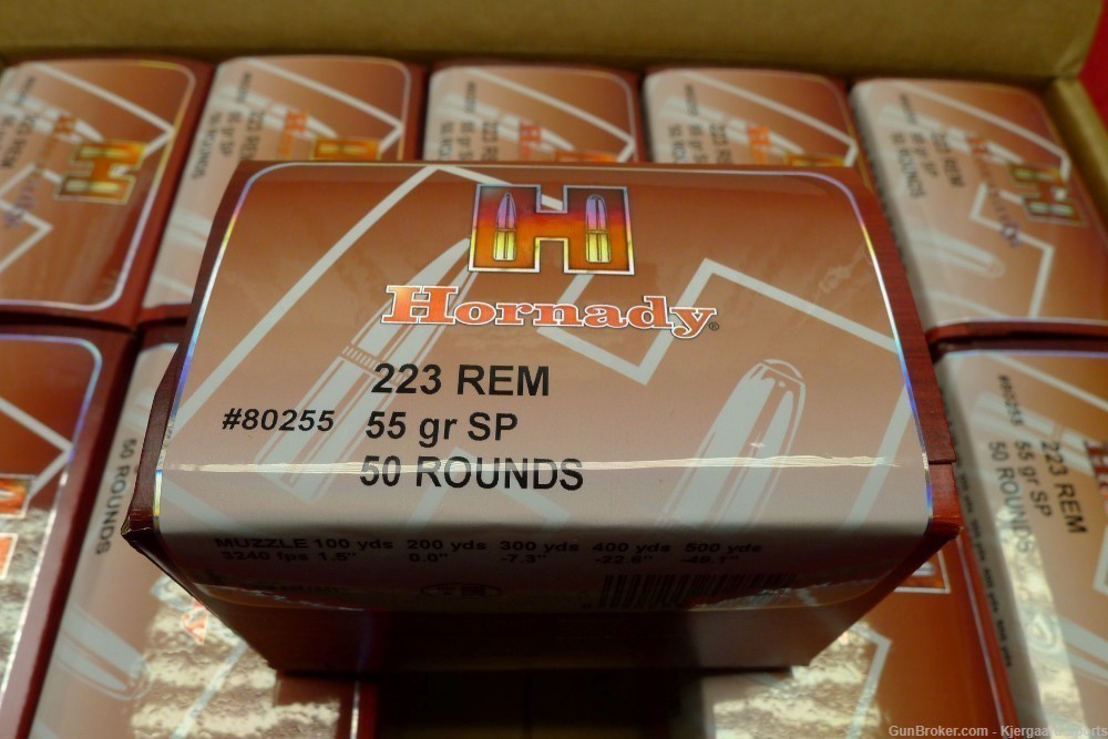 Hornady 223 Rem 55gr SP 500 Round Case In Stock!-img-1