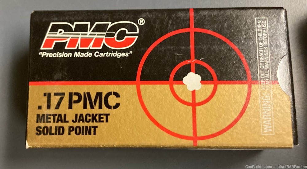 PMC 17 17PMC 20gr 20 grain 50rd ammo Aguila box metal jacket solid point-img-0