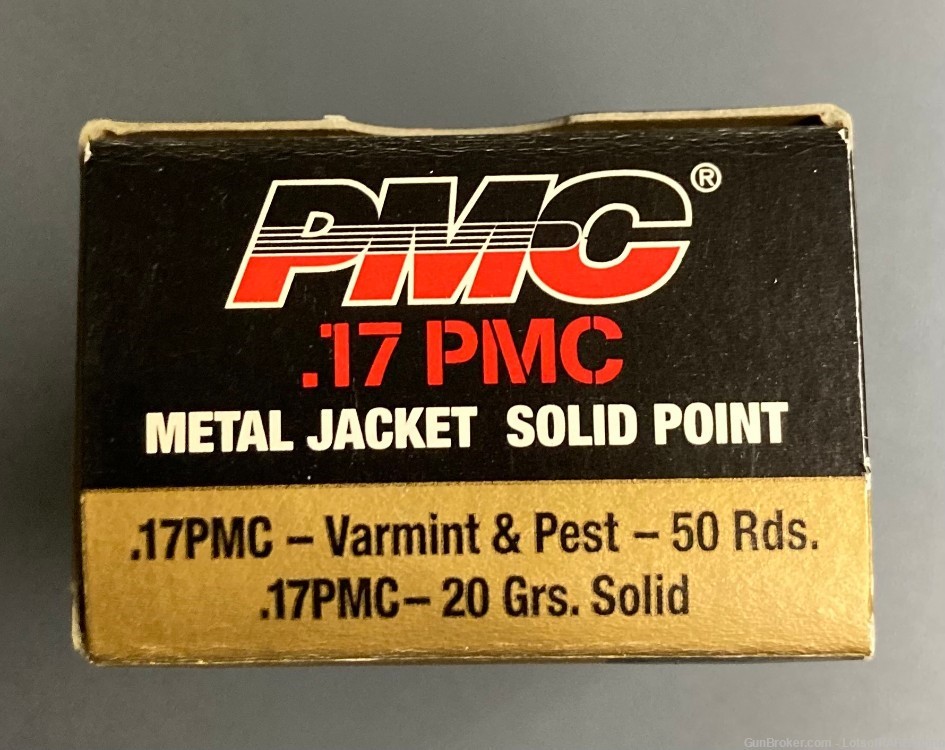 PMC 17 17PMC 20gr 20 grain 50rd ammo Aguila box metal jacket solid point-img-1