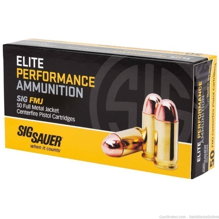 Sig Sauer .45 ACP 230gr Elite Ball FMJ - 50 Rounds-img-1