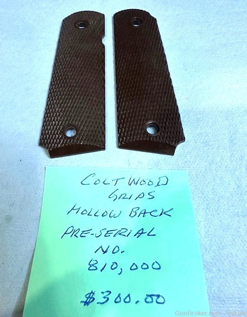 Colt Wood WWII Hollow Back 1911 Grips -img-0