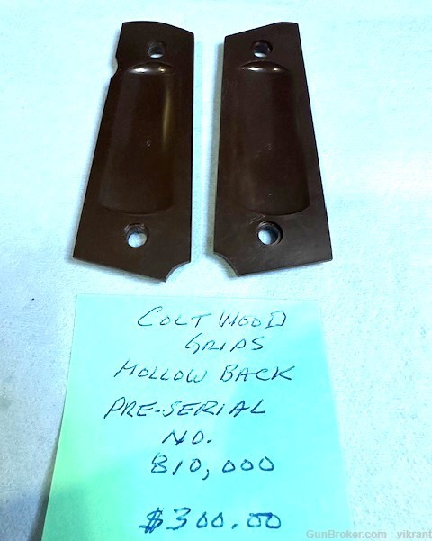 Colt Wood WWII Hollow Back 1911 Grips -img-1