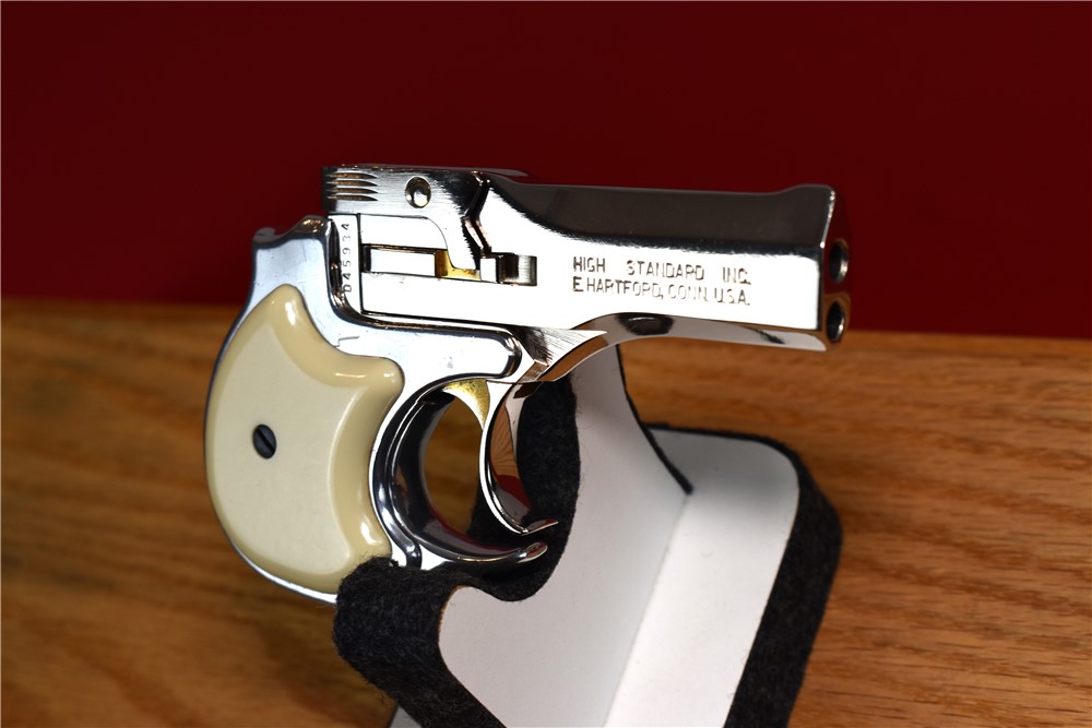 High Standard DM-101 22 Win Mag Derringer Nickel w/ Gold Accents Very Nice -img-1