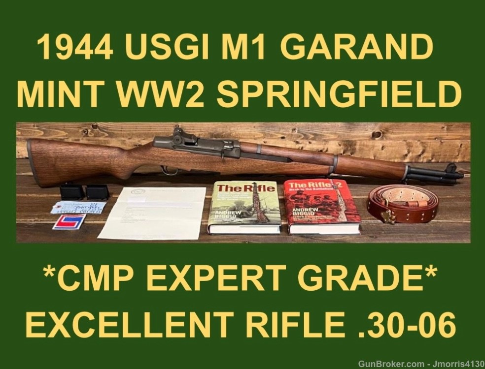 M1 GARAND 1944 CMP EXPERT GRADE SPRINGFIELD MATCH BARREL EXCELLENT WWII WW2-img-0