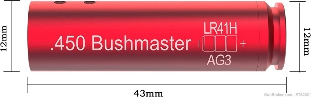 .450 Bushmaster Laser Bore Sight with 6 Batteries-img-1