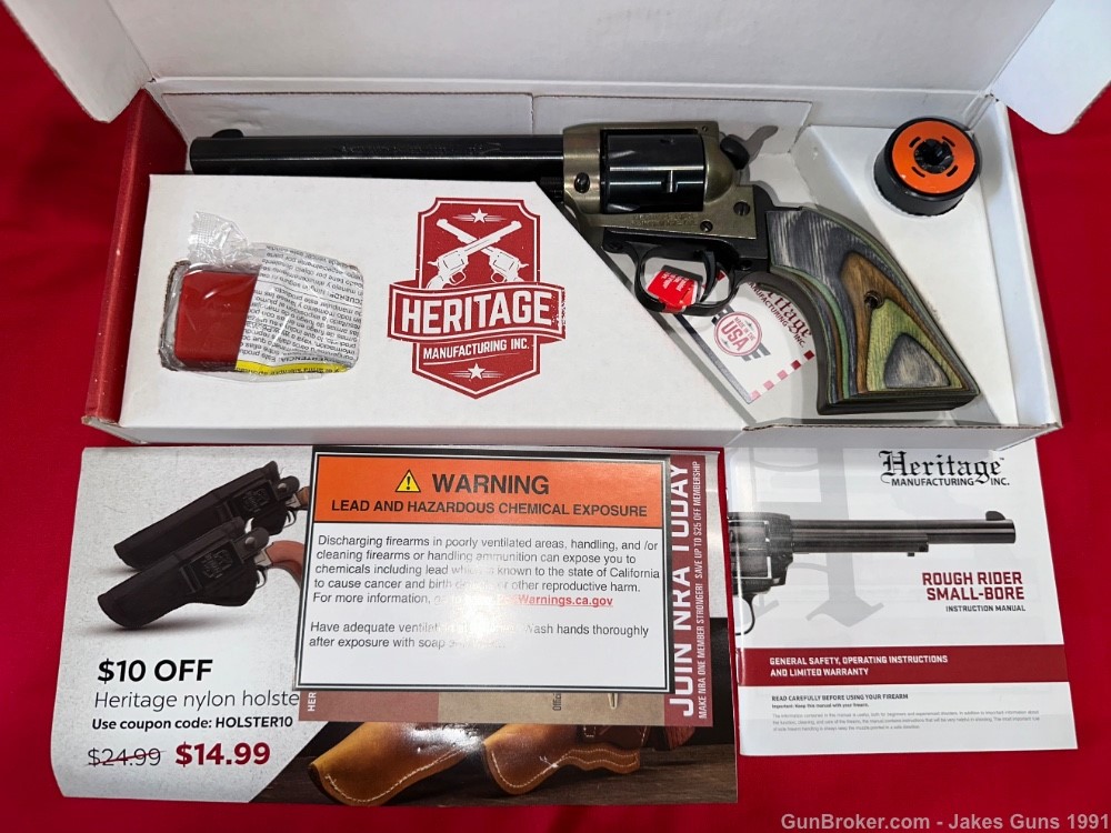 Heritage 22LR & 22M Case Color 6.5" FS Camo Laminate Revolver RR22CH6 NEW-img-0