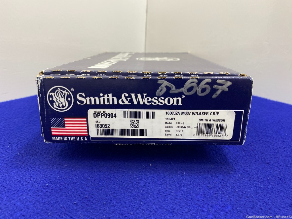 Smith Wesson 637-2 Airweight .38Spl SS 1.875" *AWESOME CRIMSON TRACE GRIPS*-img-3