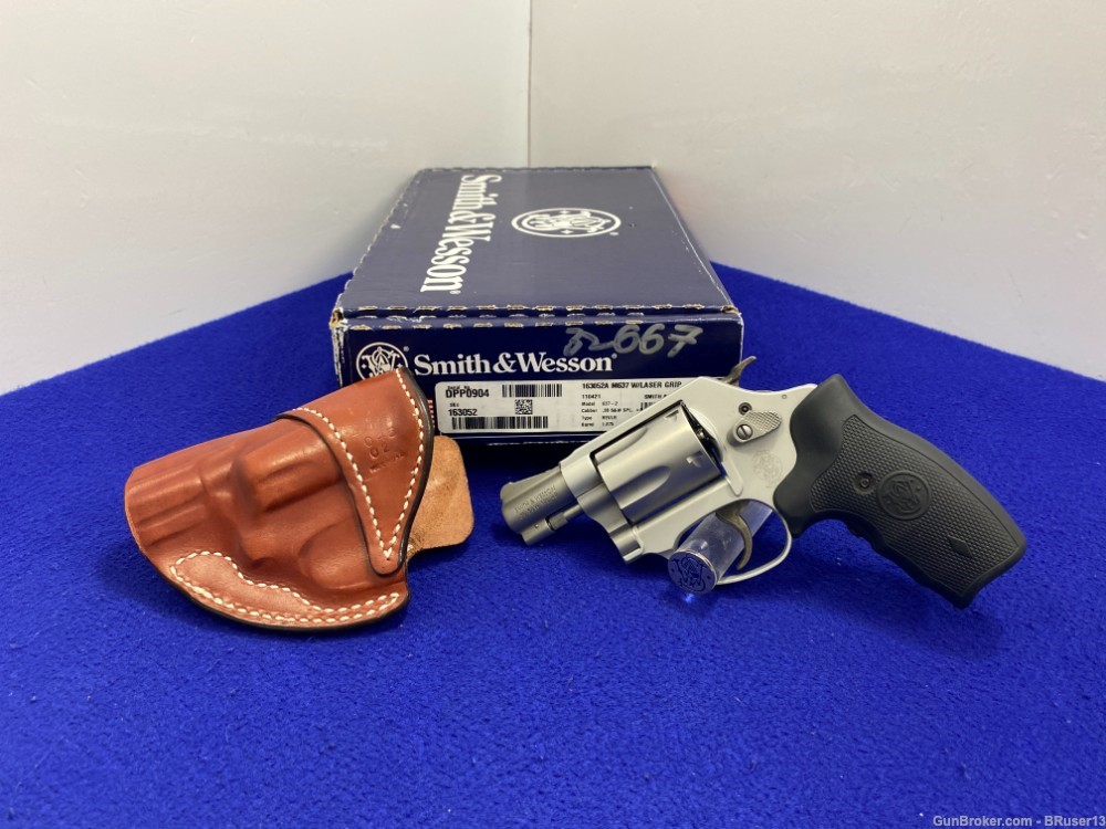 Smith Wesson 637-2 Airweight .38Spl SS 1.875" *AWESOME CRIMSON TRACE GRIPS*-img-2