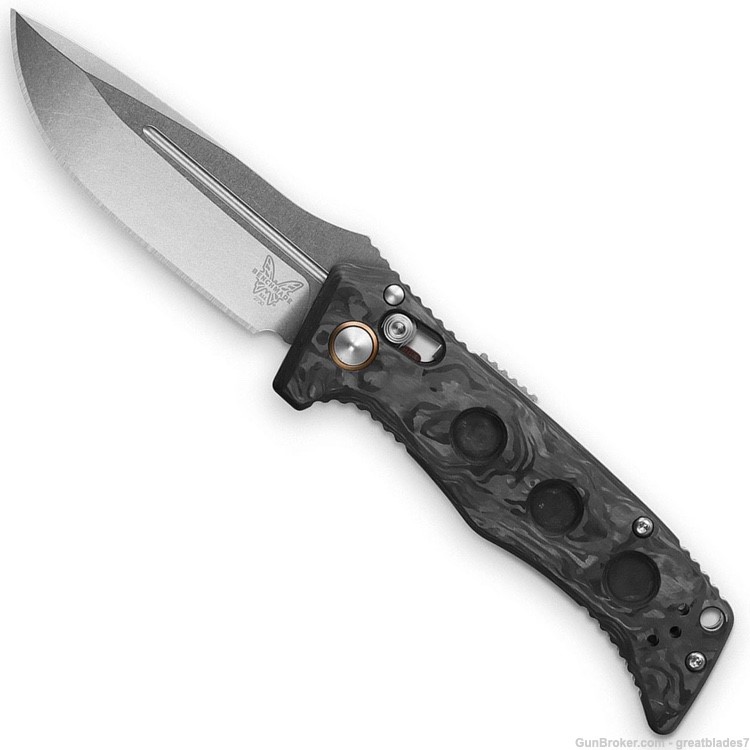 Benchmade Mini Auto Adamas AXIS Lock Knife Black Carbon Fiber 2730-03 -img-0
