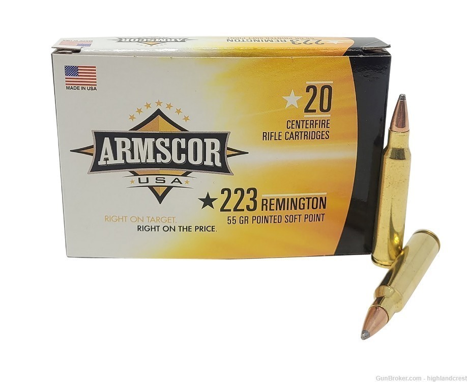 Amrscor .223 PSP 55gr Softpoint 20rd box AC223-2N hunting defense M&P -img-0