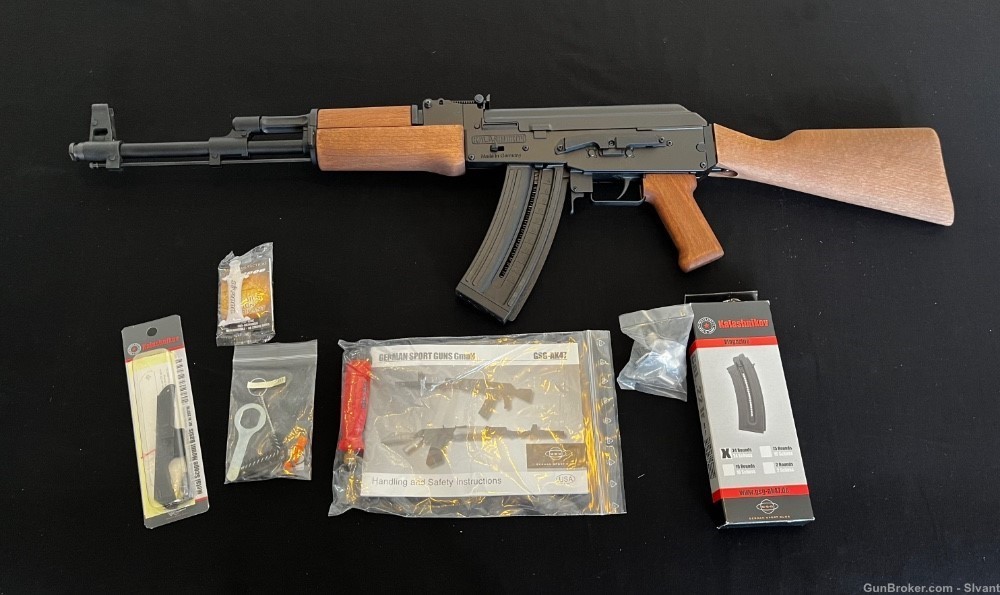 German Sport Guns GSG Kalashnikov AK-47 Real Wood, 2/24rd mags NIB-img-2