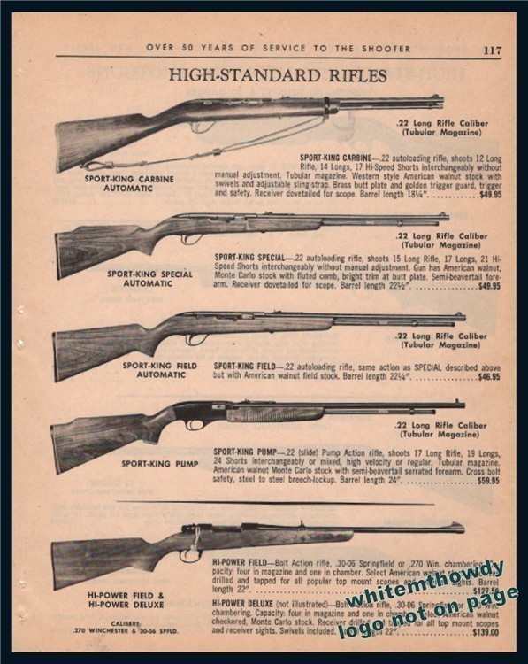 HIGH STANDARD Sport King Carbine Rifle Field Pump PRINT AD-img-0