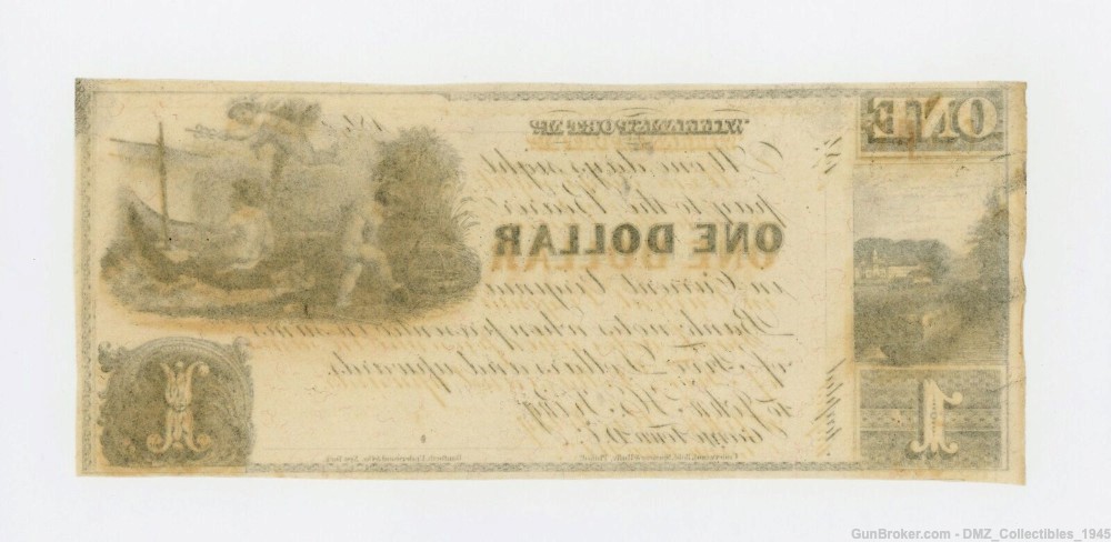 1840s $1 Maryland Note Money Currency-img-1