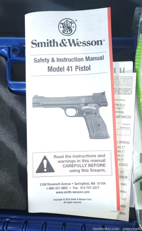 Smith & Wesson 130511 S&W Model 41 M41 22LR M-41 Blued Walnut 5.5" Layaway-img-2
